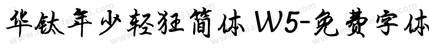 华钛年少轻狂简体 W5字体转换